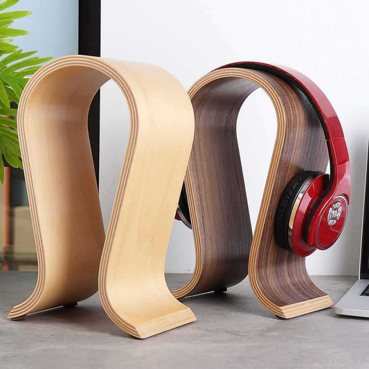 Headphone Stand Creative Solid Wood Computer - Aura Tech