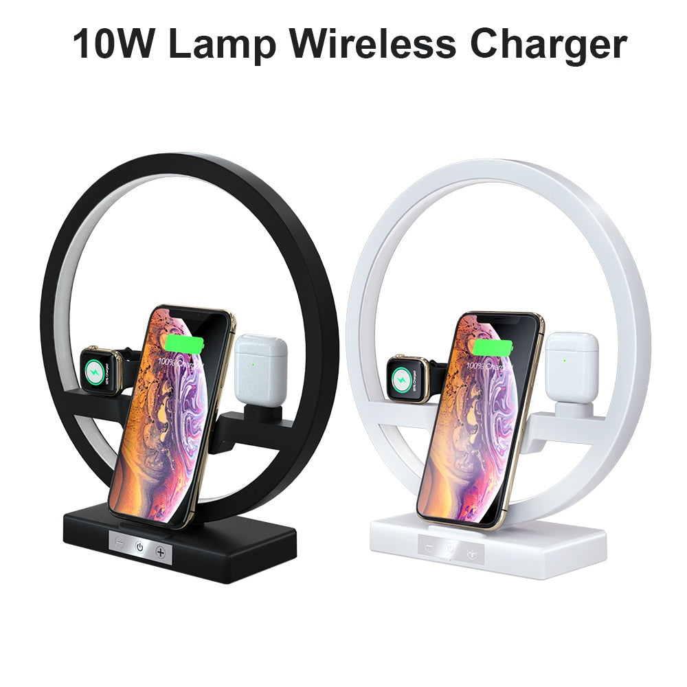 Wireless Charger Stand Table Lamp Touch Switch 10W Charger - Aura Tech