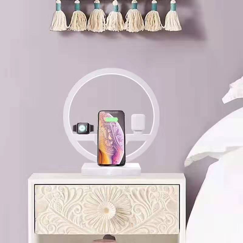 Fast Charging 4 in 1 Bedside Lamp Wireless Charger Bracket - Aura Tech