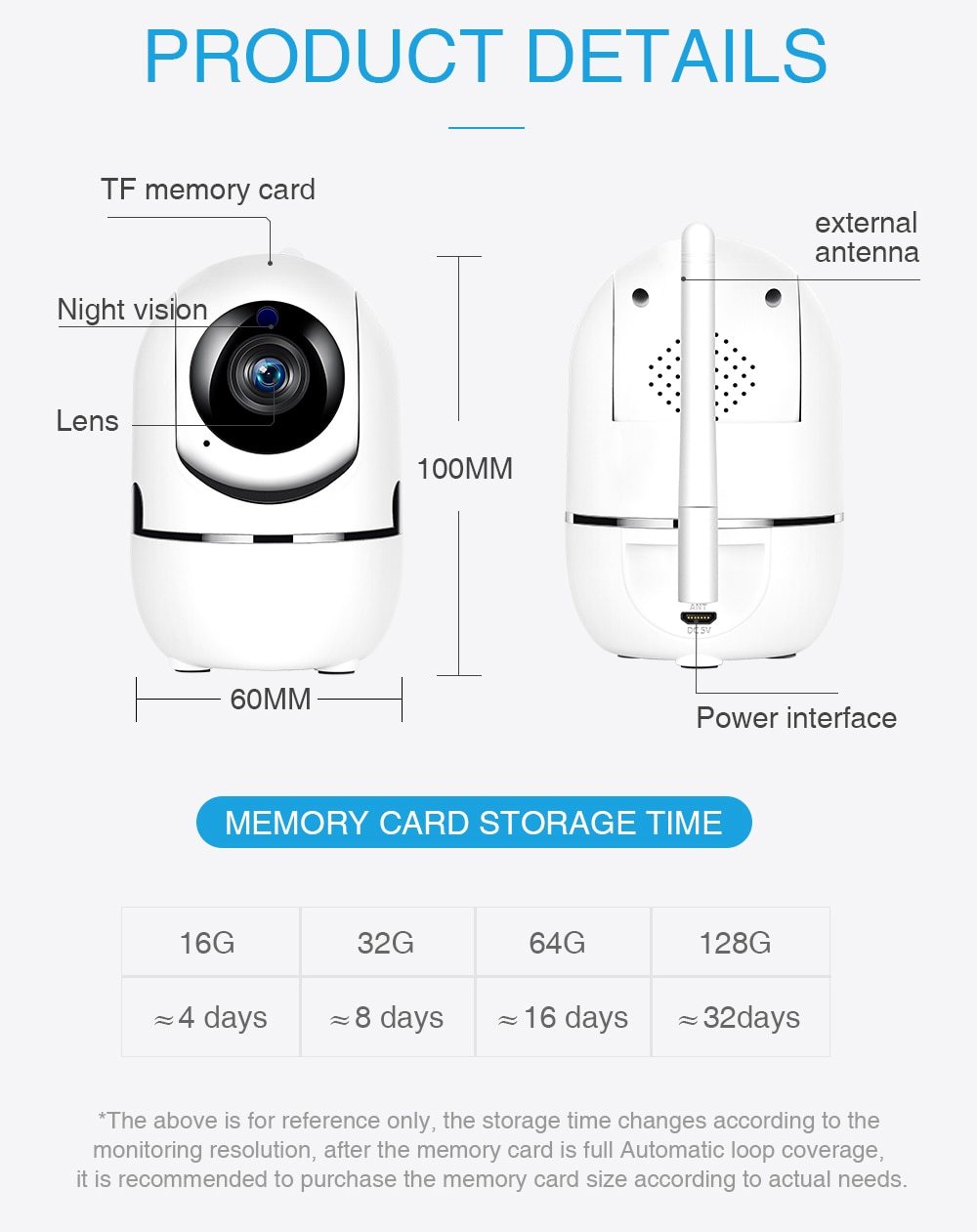 1080P Home Security Surveillance  Auto Tracking Camera US Plug - Aura Tech