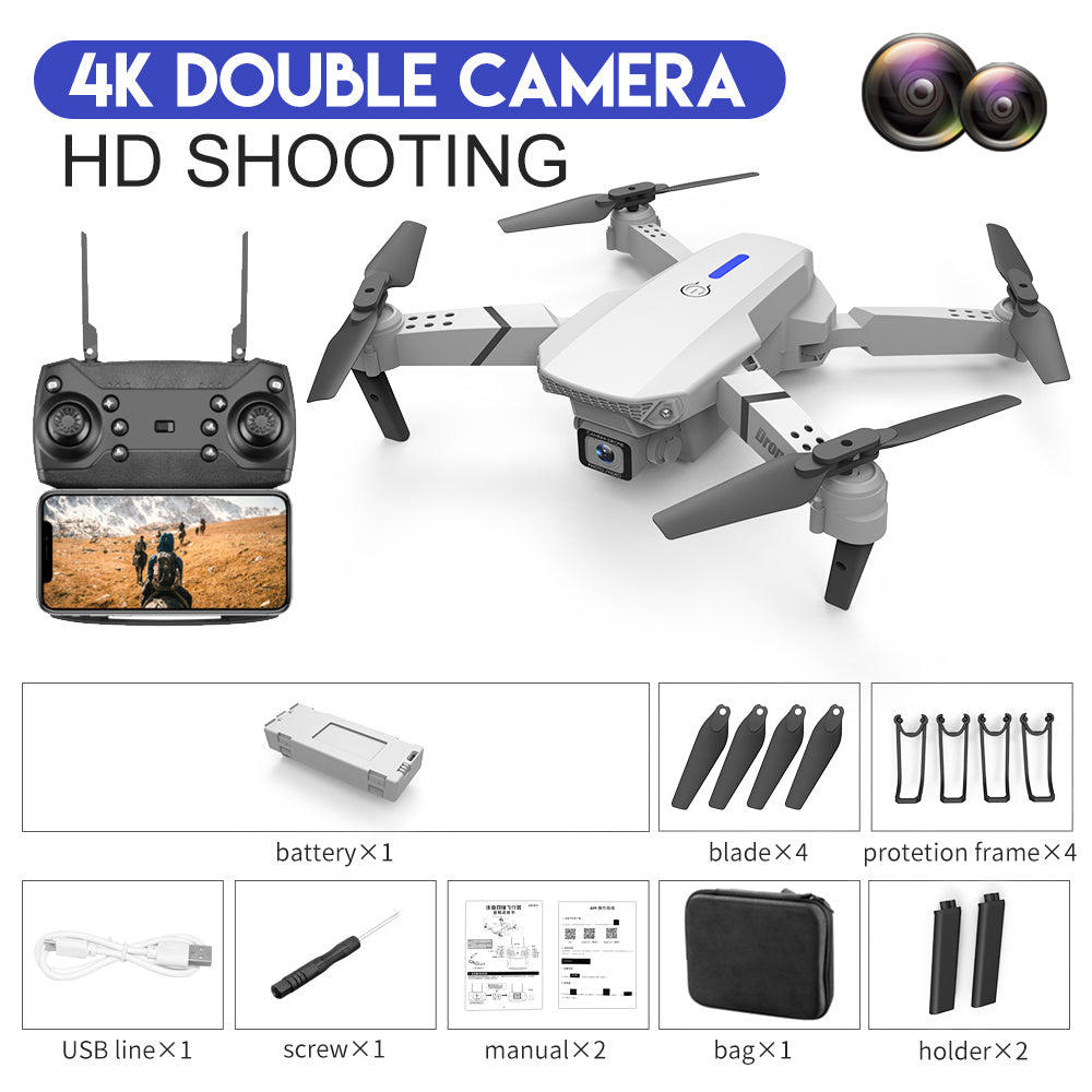 E88 Drone Aerial Photography HD 4K Dual Camera Remote Control Airplane Toy - Aura Tech