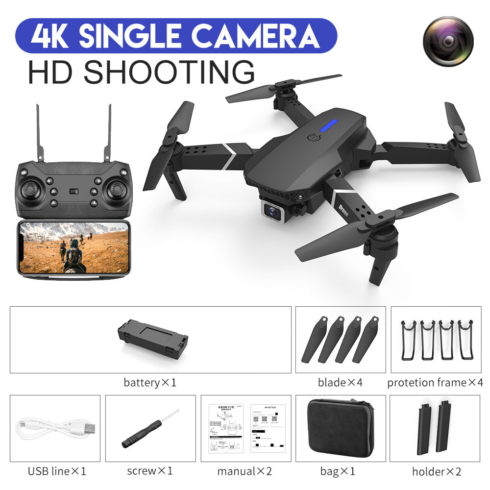 E88 Drone Aerial Photography HD 4K Dual Camera Remote Control Airplane Toy - Aura Tech