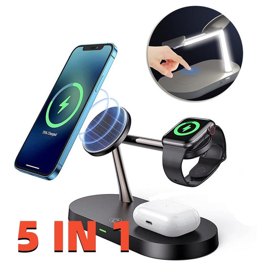 Multifunctional Five-In-One Magnetic Wireless Charger - Aura Tech