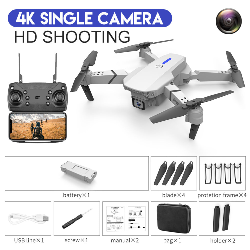 E88 Drone Aerial Photography HD 4K Dual Camera Remote Control Airplane Toy - Aura Tech